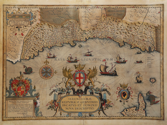 Ortelius Abraham (1528-1598) Serenissimae Reipublicae Genuensis Ducatus et Dominii nova descriptio 1612 Anversa 